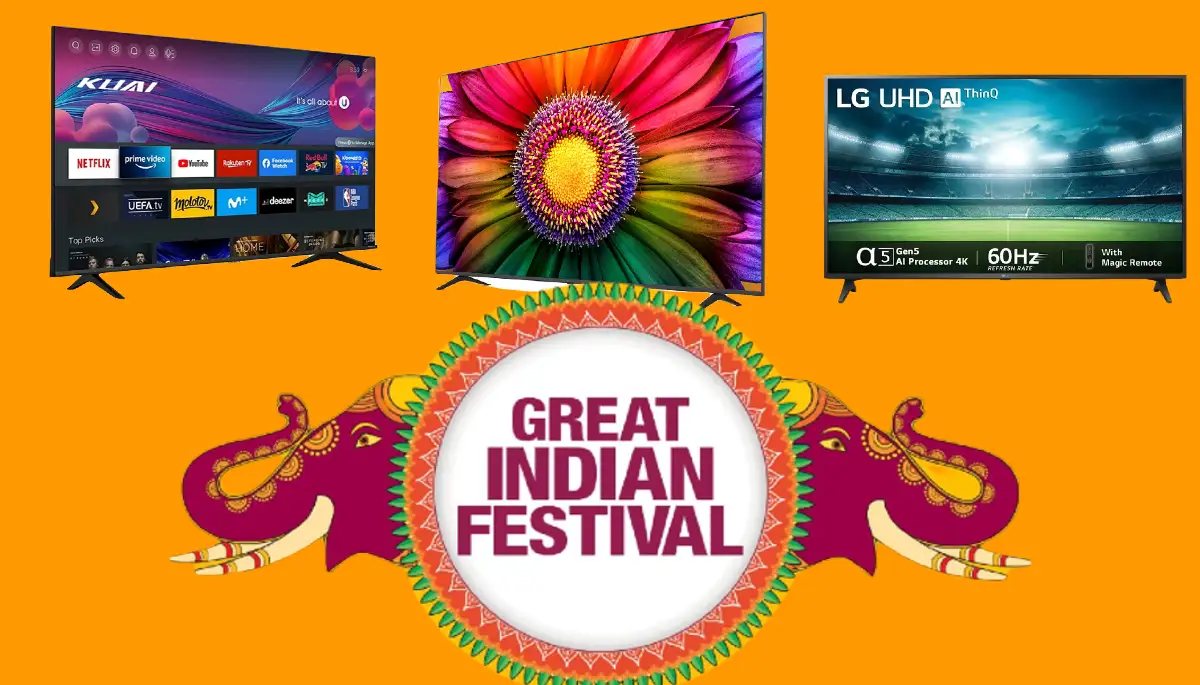 Amazon Great Indian Festival: इस ग्रेट इंडियन फेस्टिवल सेल में 4K Smart TVs पर 56% डिस्काउंट, देखिये कोनसे प्रोडक्ट पर मिल रहा है ये ऑफर